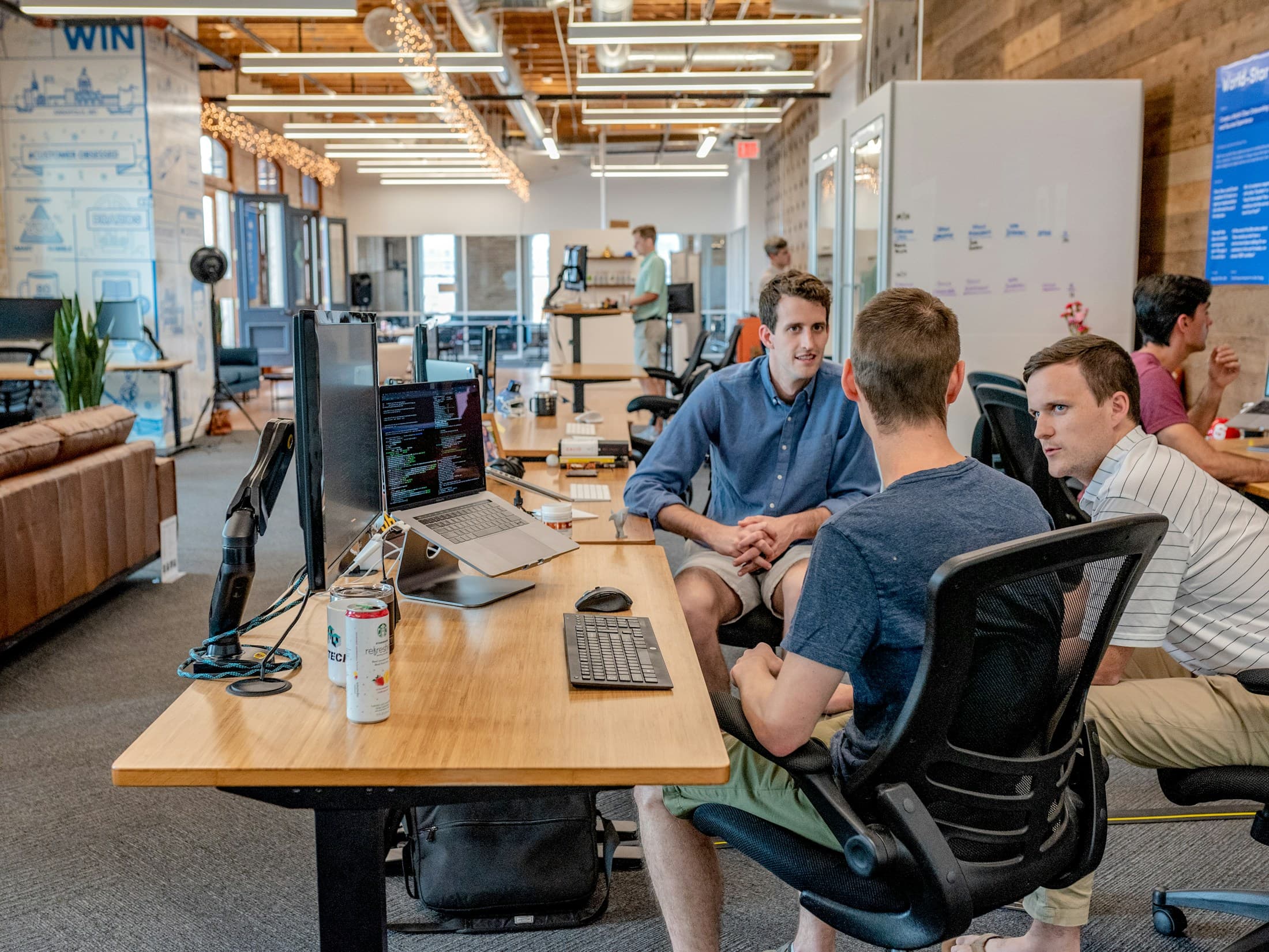 Engineers at work in an open-plan office